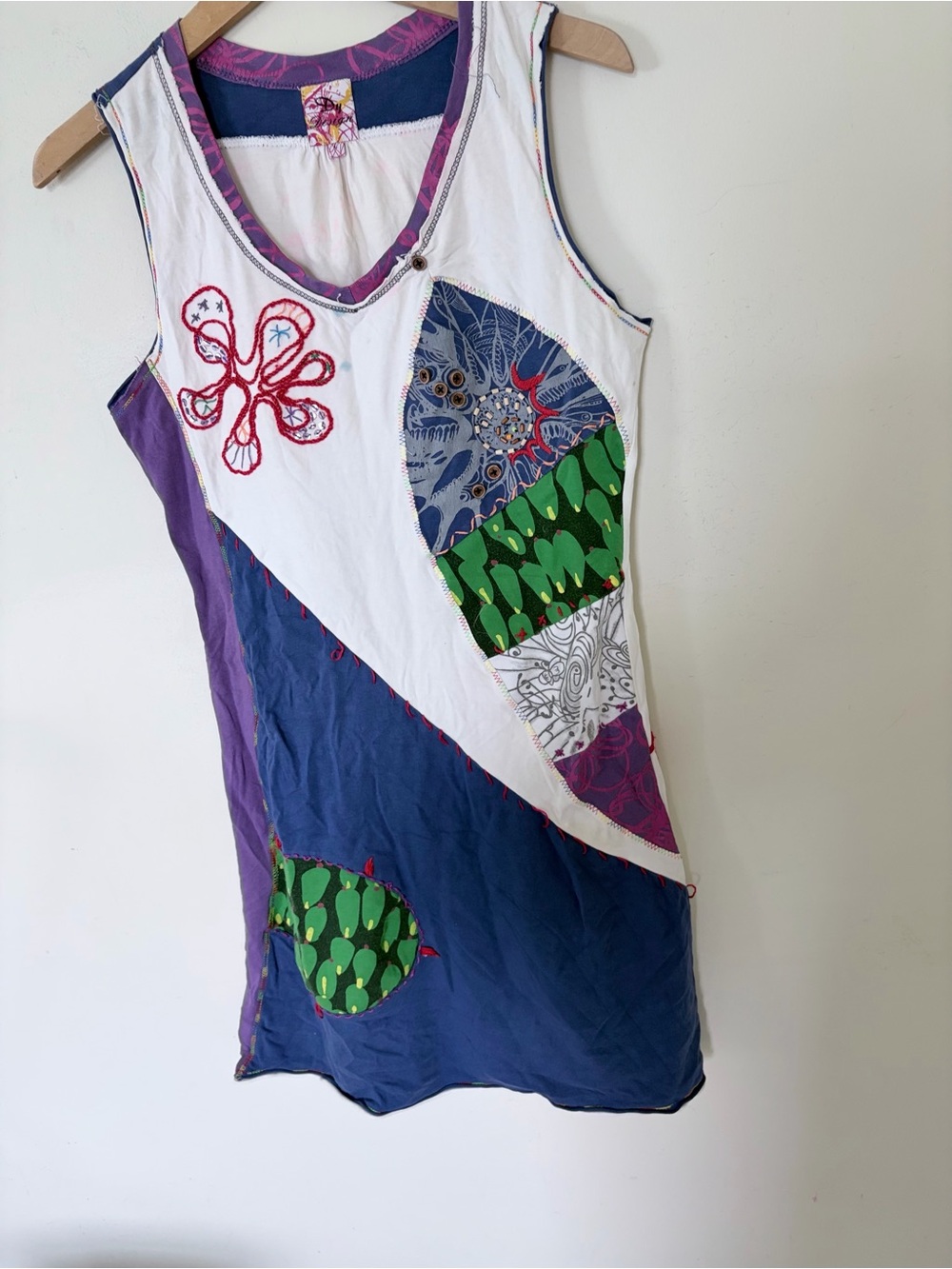 Desigual vintage colorful patchwork embroidered mini dress READ - Picture 3 of 11